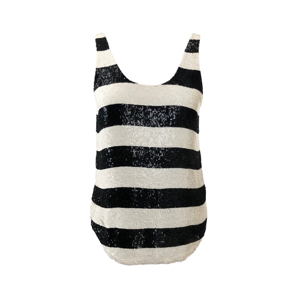 Ralph Lauren Black and White Striped Tank Top